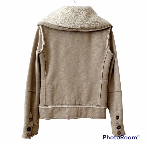 Element Tan Zip Front Jacket with Faux Sherpa Lining and Collar Size Small - Picture 9 of 16